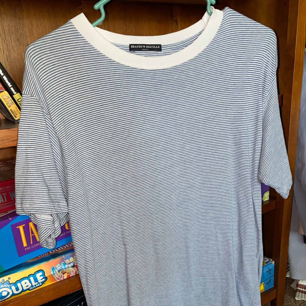 Brandy Melville Striped Graphic T